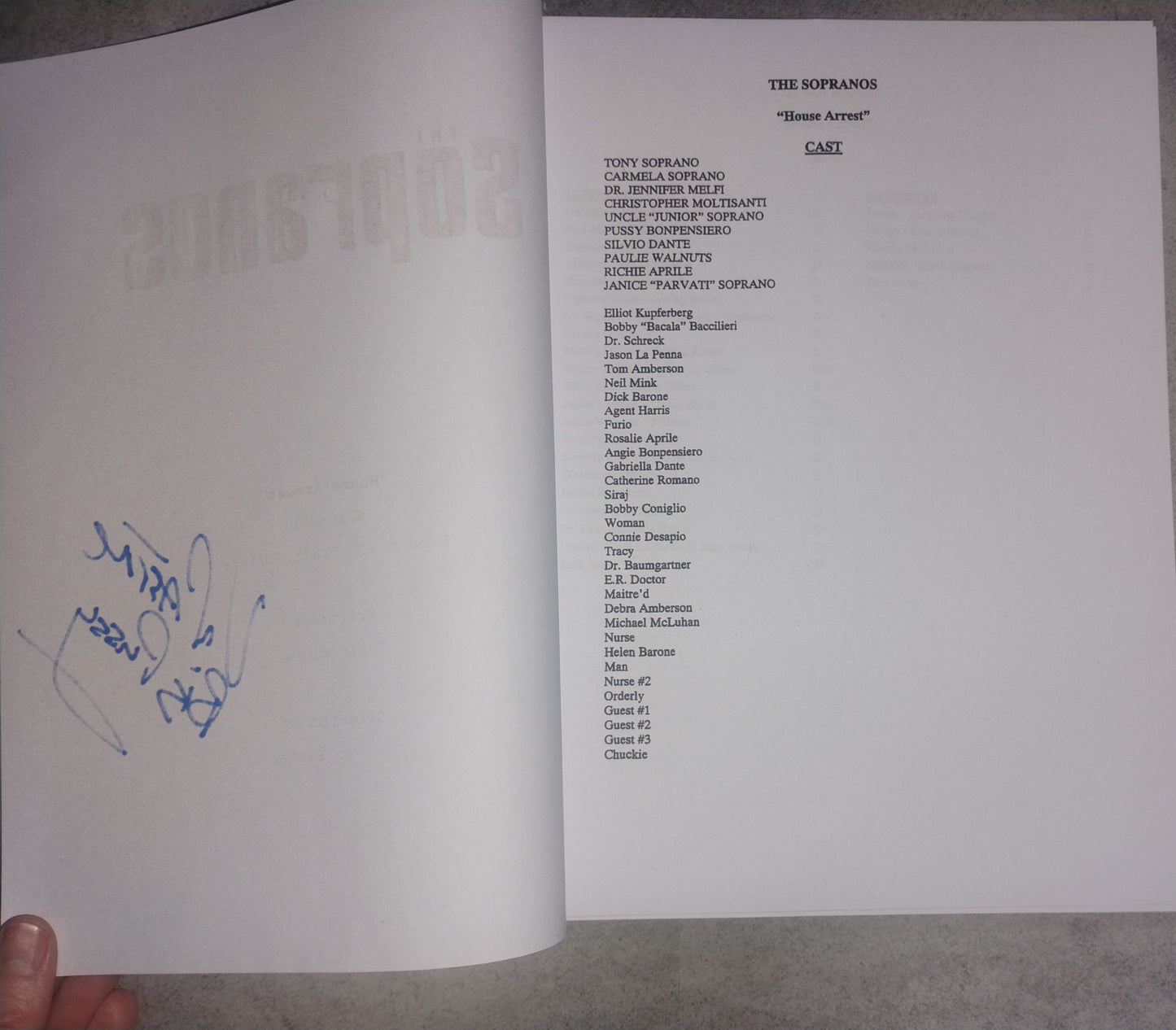 Vincent Pastore Hand Signed Autograph The Sopranos Script COA