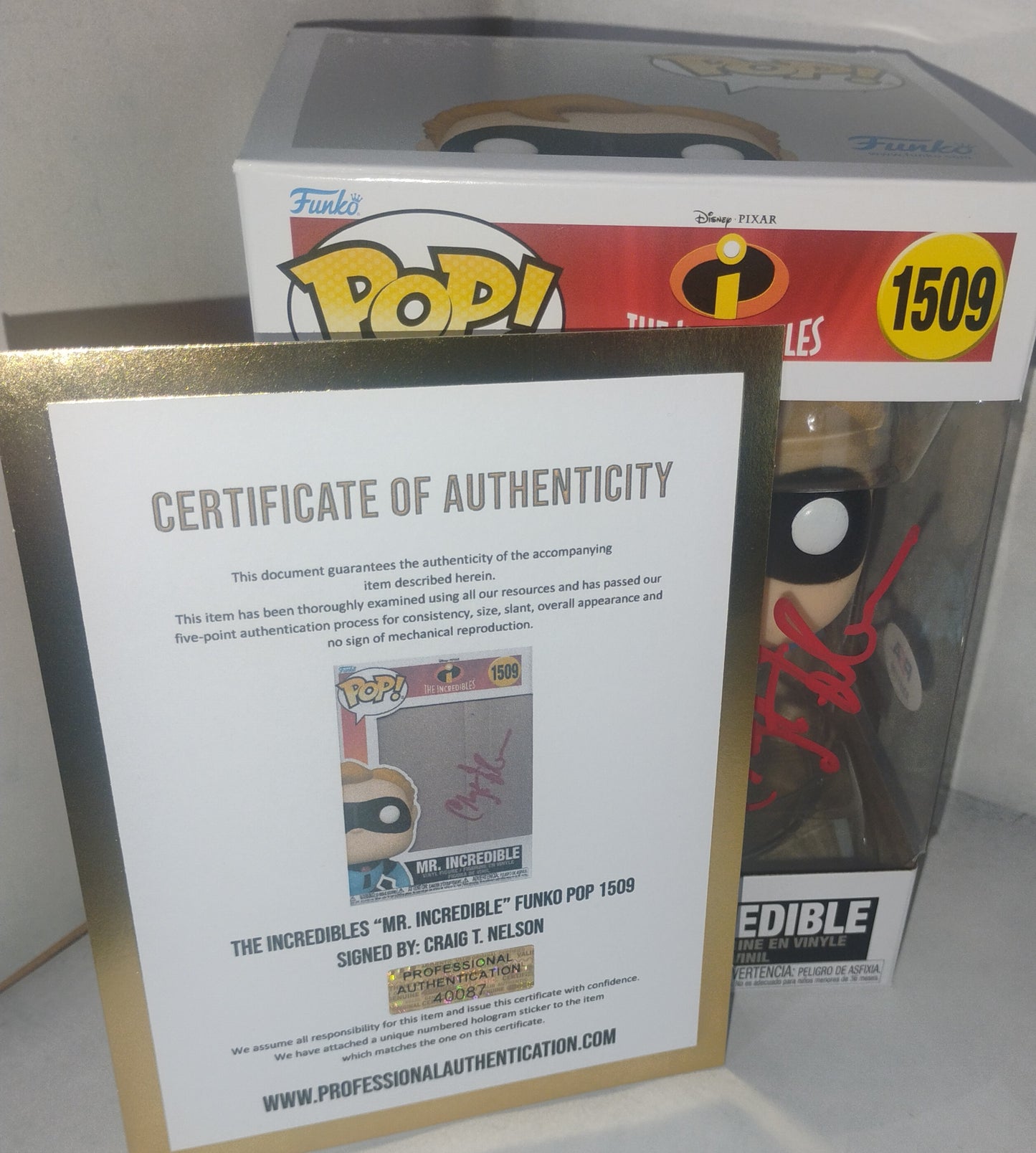 Craig T Nelson Hand Signed Autograph Funko Pop PSA COA The Incredibles