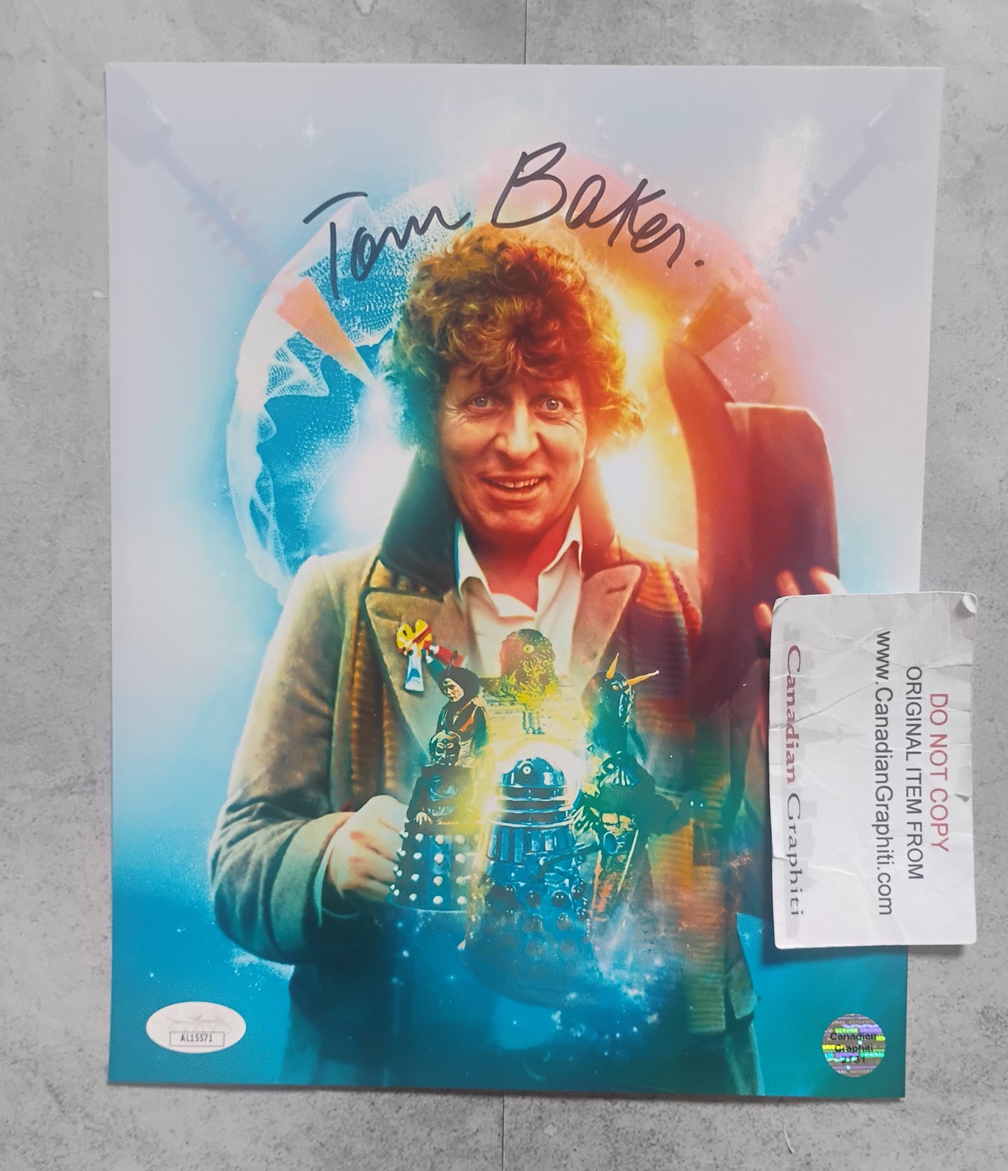 Tom Baker Hand Signed Autograph 8x10 Photo JSA COA Doctor Who
