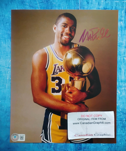 Magic Johnson Hand Signed Autograph 8x10 Photo BAD COA L.A. Lakers