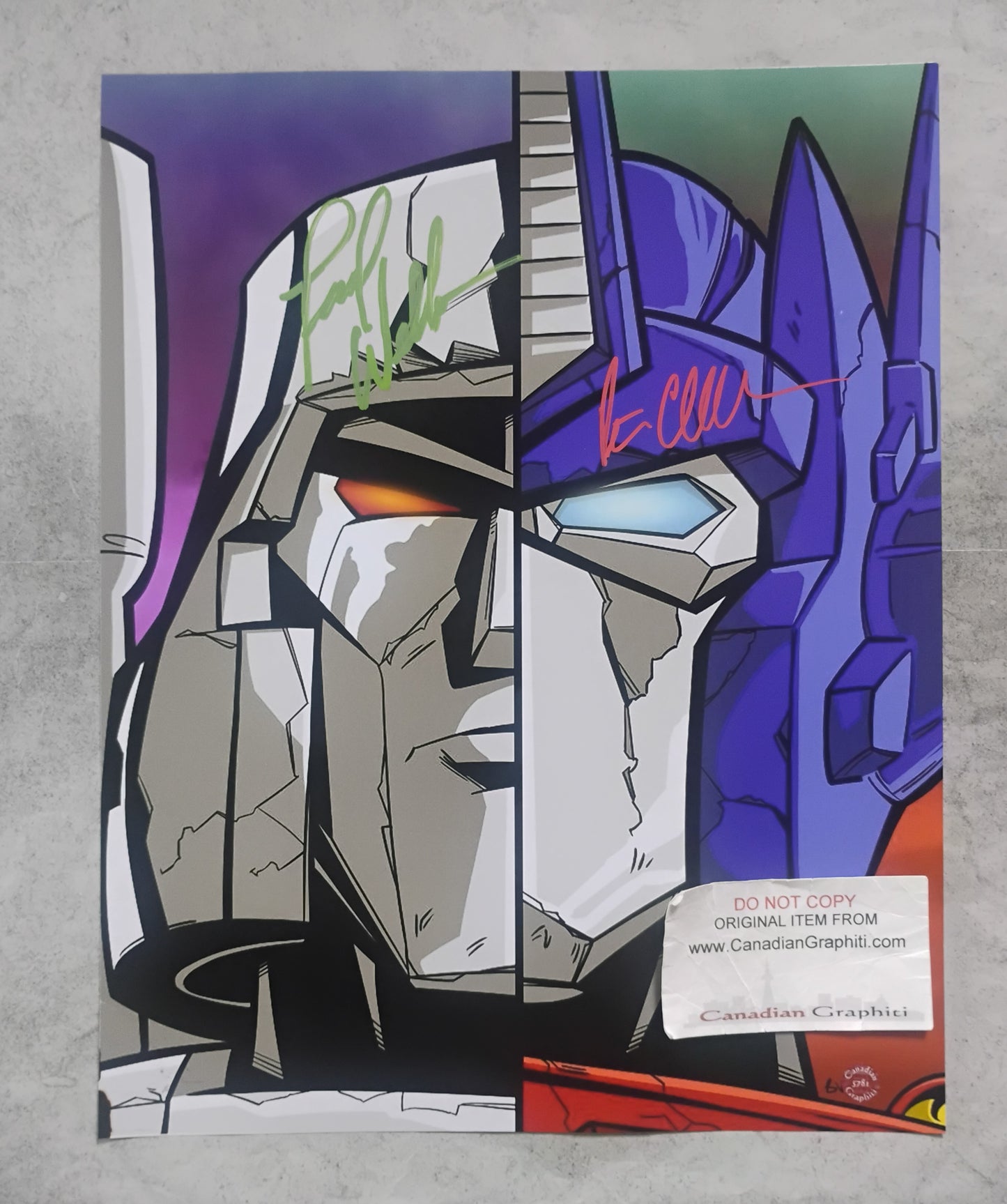 Peter Cullen & Frank Welker Hand Signed Autograph 11x14 Photo COA Transformers