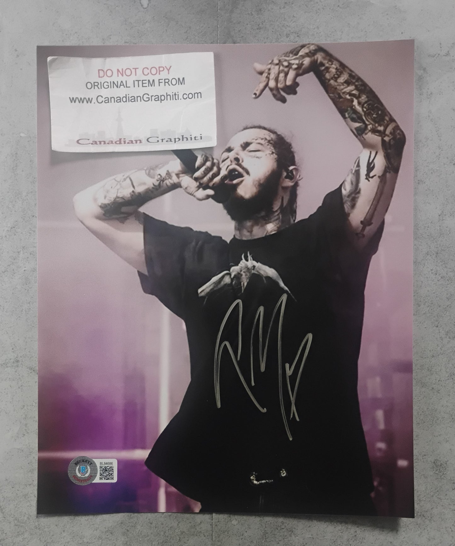Post Malone Hand Signed Autograph 8x10 Photo BAS COA