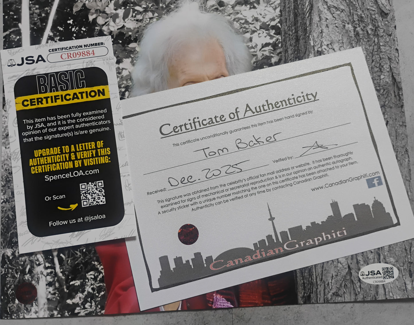 Tom Baker Hand Signed Autograph 8x10 Photo JSA COA Doctor Who