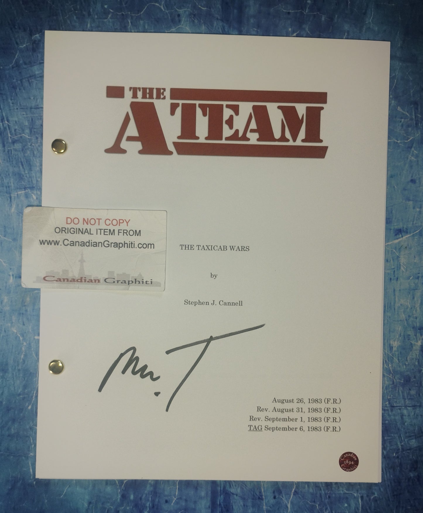 Mr T Hand Signed Autograph The A-Team Script OPix COA