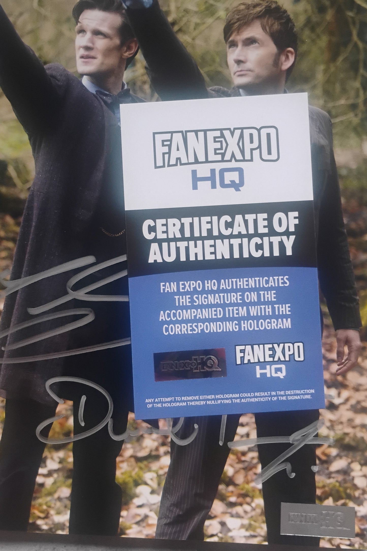David Tennant & Matt Smith Hand Signed Autograph 8x10 Photo COA Doctor Who