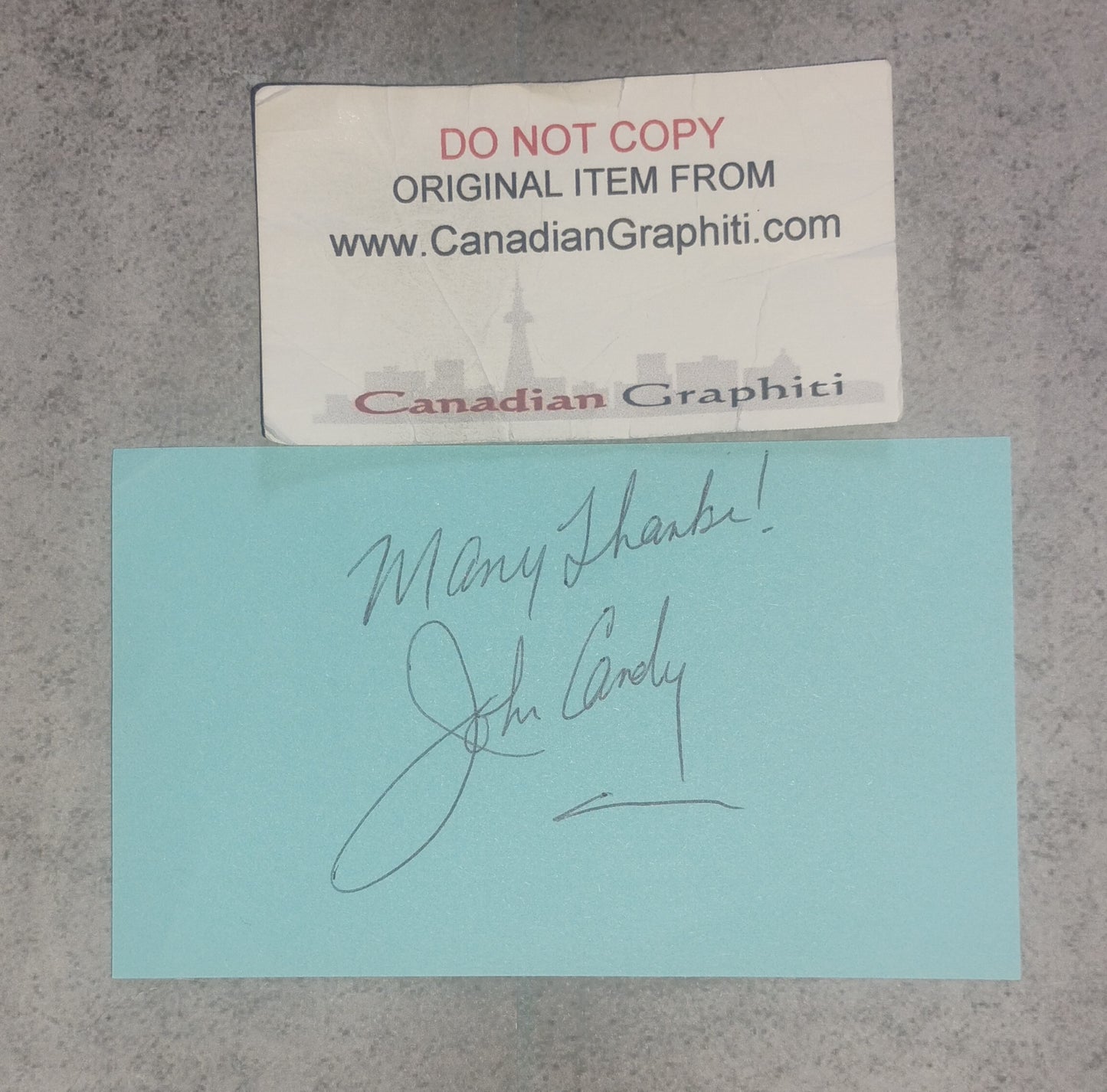 John Candy Hand Signed Autograph Index Card COA