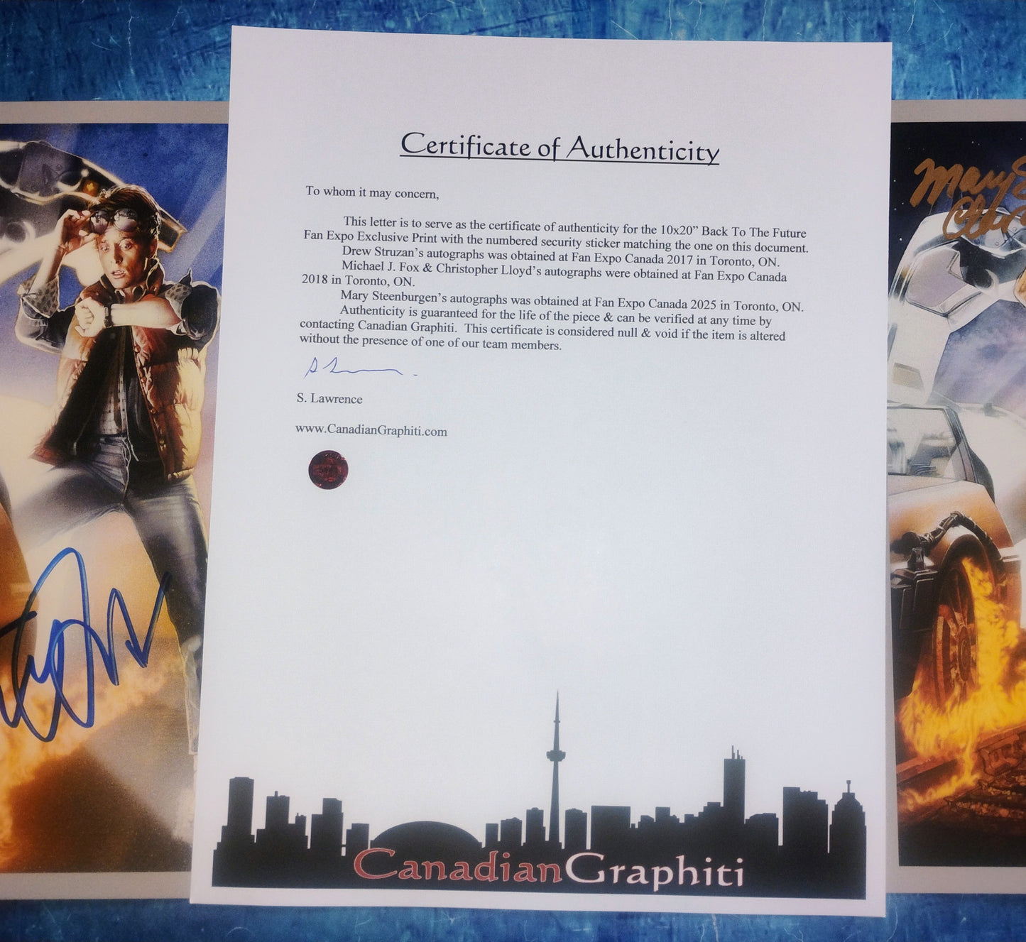 Back To The Future 4x Hand Signed Autograph Artwork Print COA Drew Struzan