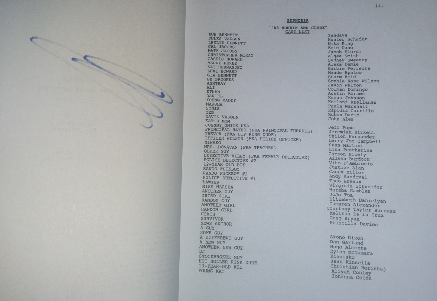 Eric Dane Hand Signed Autograph Euphoria Script COA