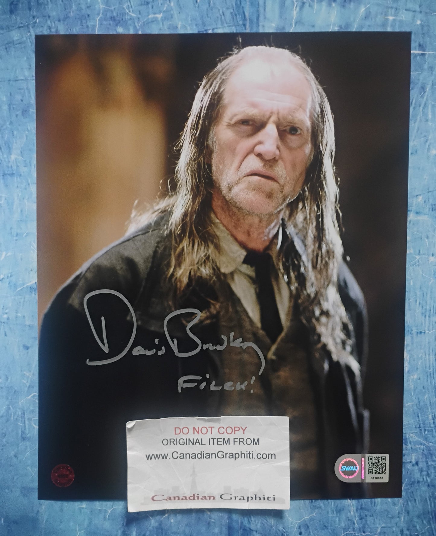 David Bradley Hand Signed Autograph 8x10 Photo SWAU COA Harry Potter