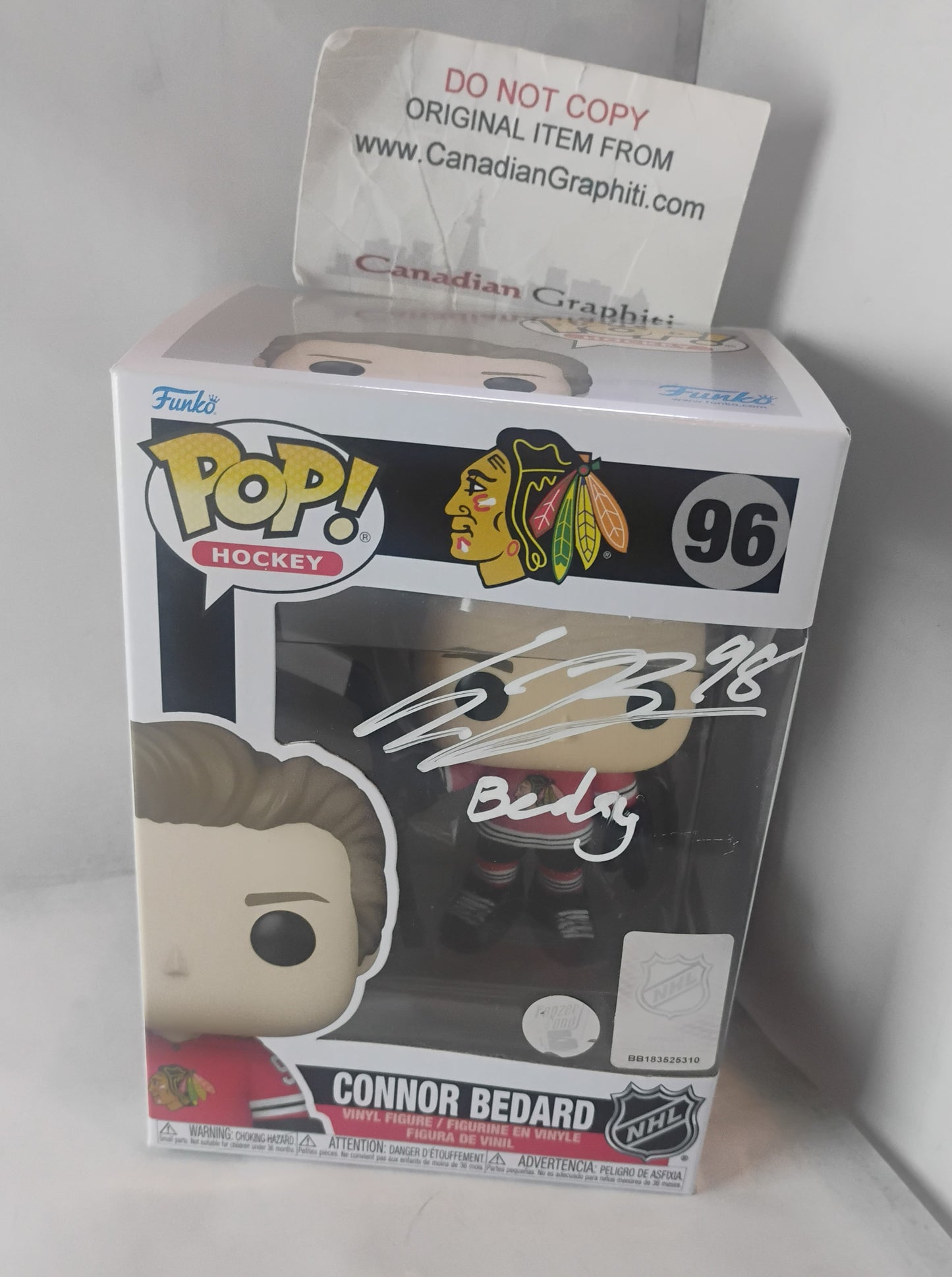 Connor Bedard Hand Signed Autograph Chicago Blackhawks Funko Pop COA