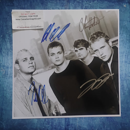 3 Doors Down Hand Signed Autograph 12x12 Photo COA Brad Arnold, Todd Harrell, Matt Roberts