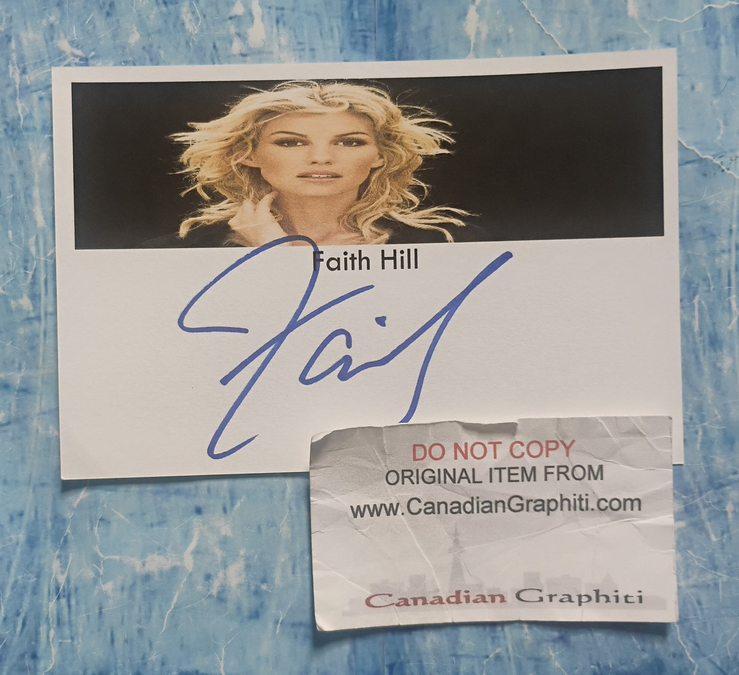 Faith Hill Hand Signed Autograph Index Card COA