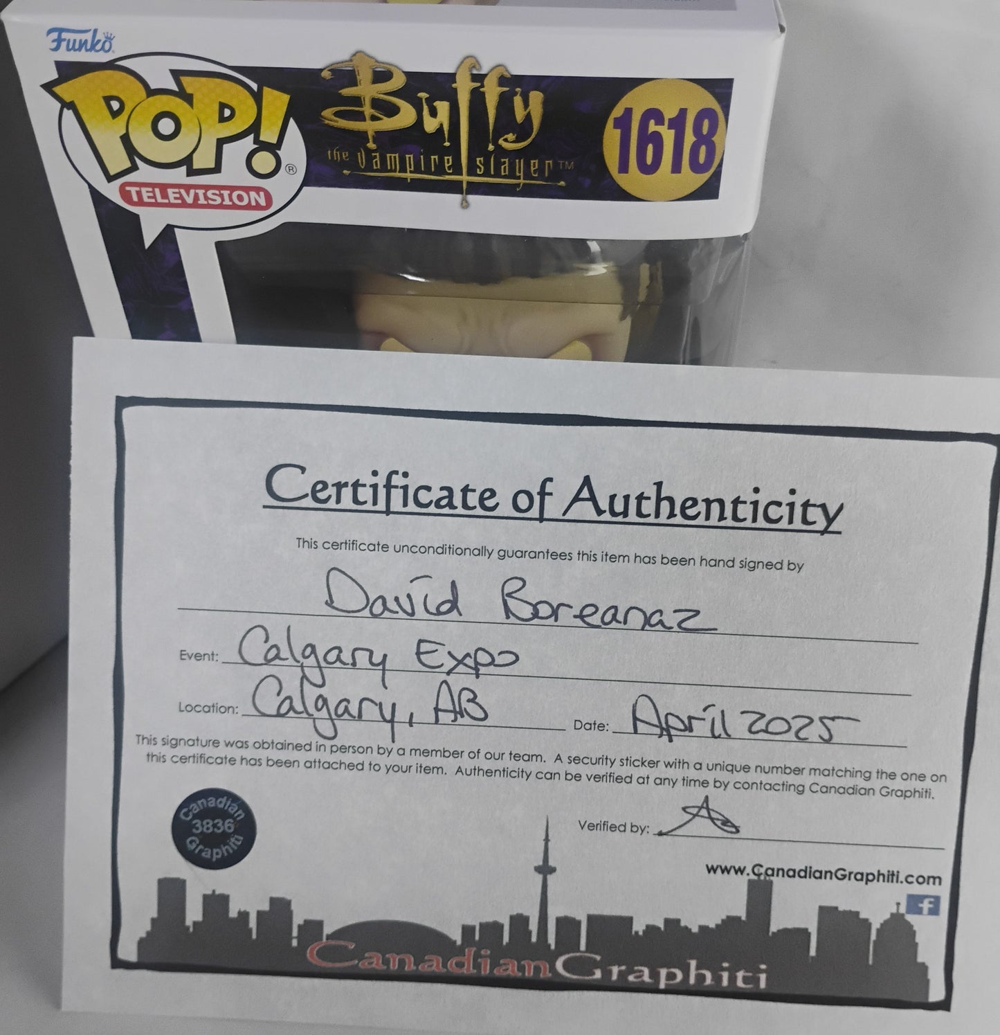 David Boreanaz Hand Signed Autograph Angel Funko Pop OPix COA
