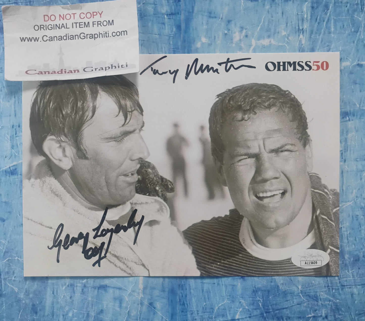 George Lazenby & Terence Mountain Hand Signed Autograph Photo JSA COA James Bond