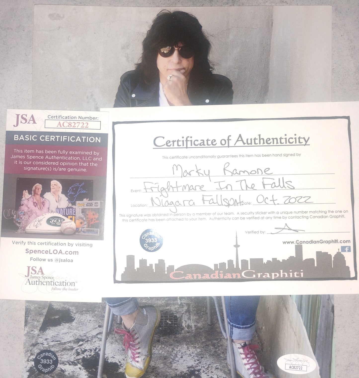 Marky Ramone Hand Signed Autograph 8x10 Photo JSA COA The Ramones