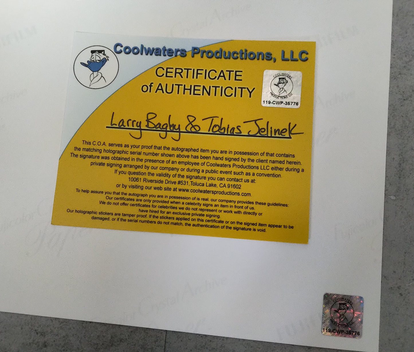 Larry Bagby & Tobias Jelinek Hand Signed Autograph 8x10 Photo COA Hocus Pocus