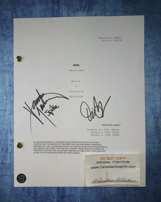 James Marsters & David Boreanaz Hand Signed Autograph Angel Script COA + OPix