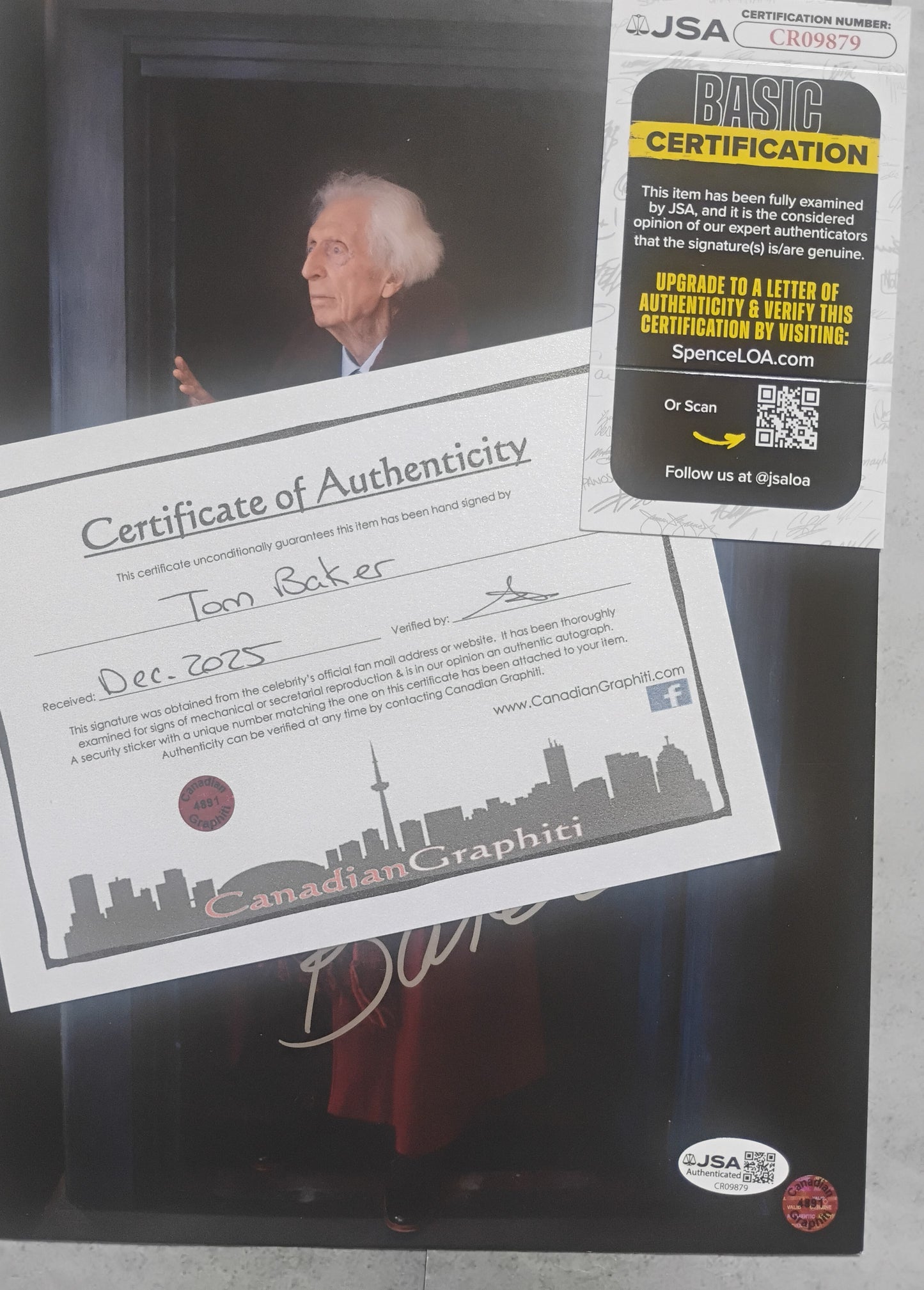Tom Baker Hand Signed Autograph Photo JSA COA Doctor Who