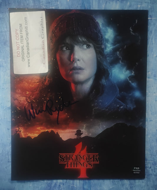 Winona Ryder Hand Signed Autograph 8x10 Photo COA Stranger Things