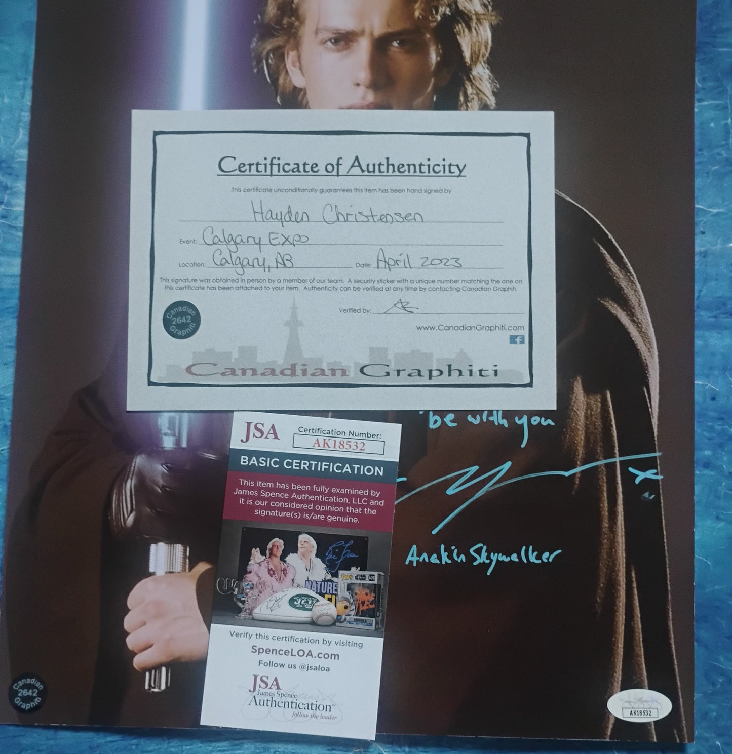 Hayden Christensen Hand Signed Autograph 11x14 Photo JSA COA Star Wars