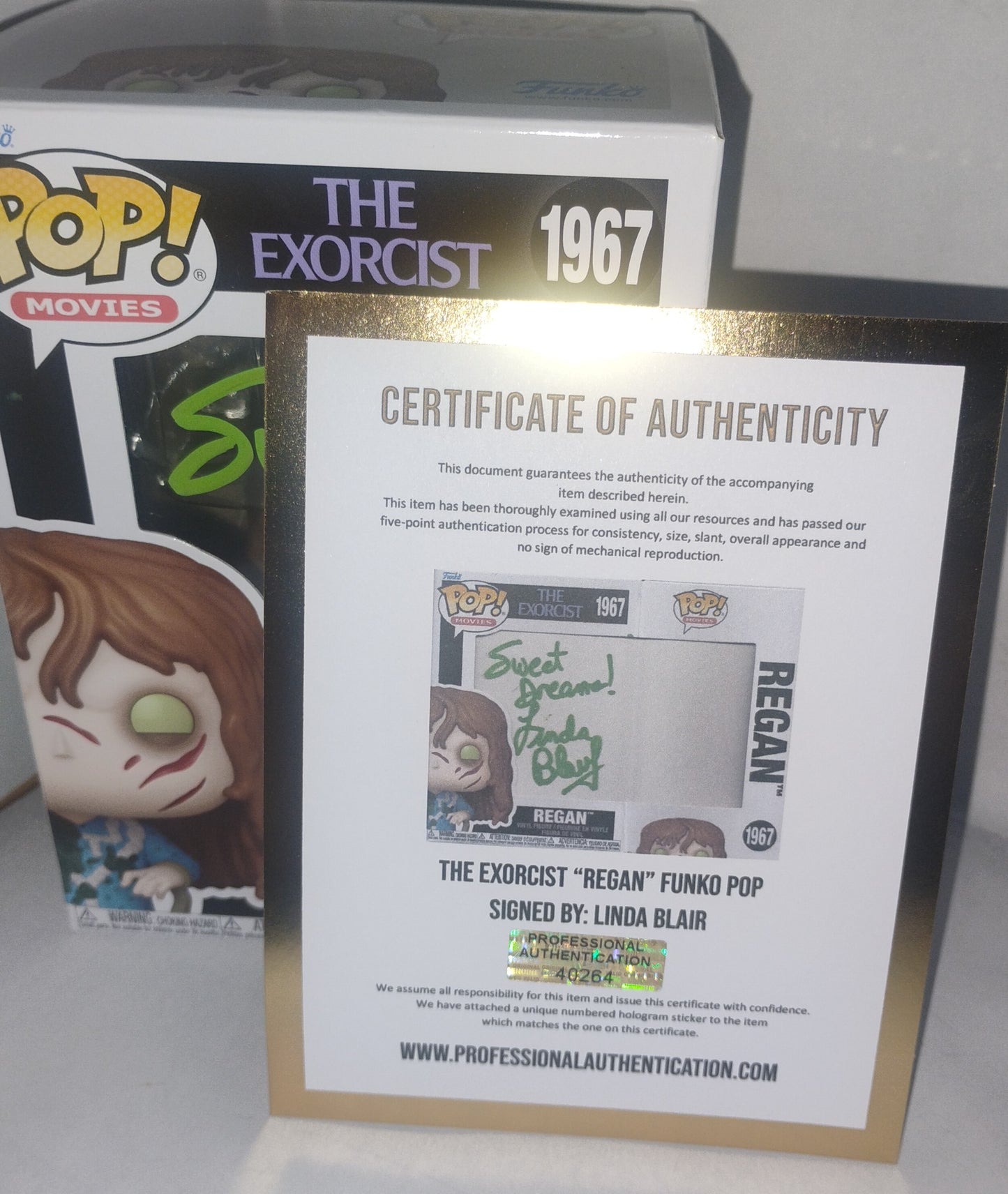 Linda Blair Hand Signed Autograph The Exorcist Funko Pop COA