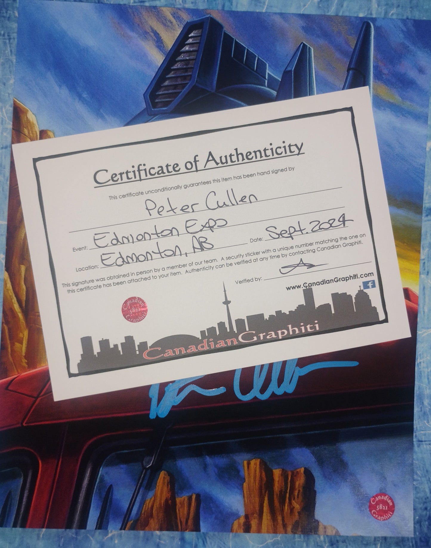 Peter Cullen Hand Signed Autograph 8x10 Photo COA Transformers