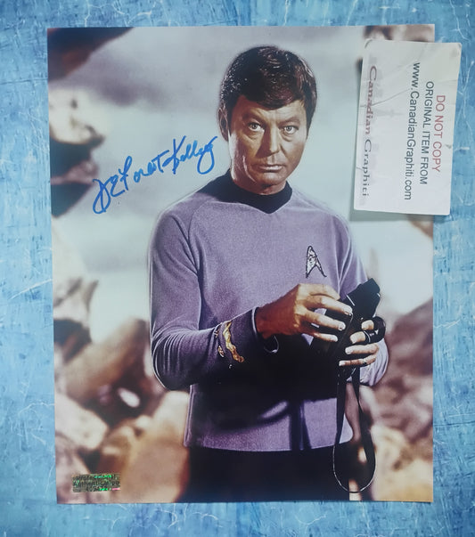 DeForest Kelley Hand Signed Autograph 8x10 Photo COA Star Trek