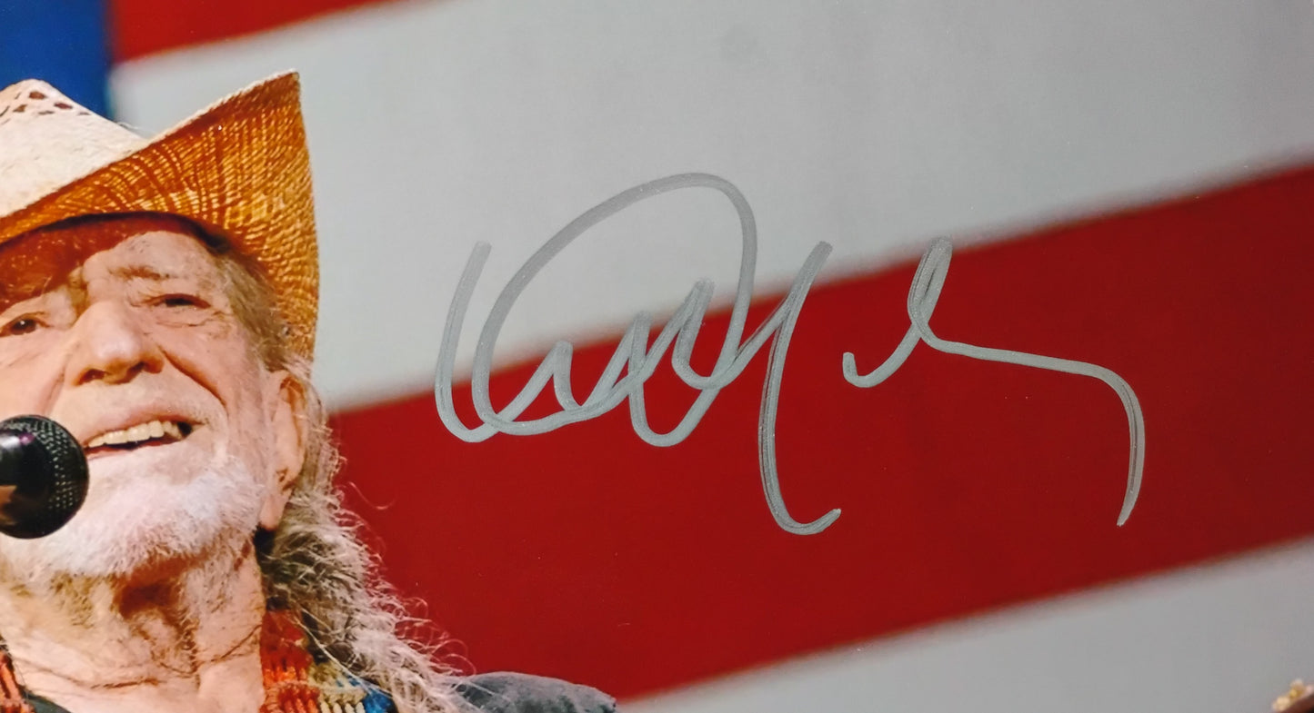 Willie Nelson Hand Signed Autograph 8x10 Photo BAS COA