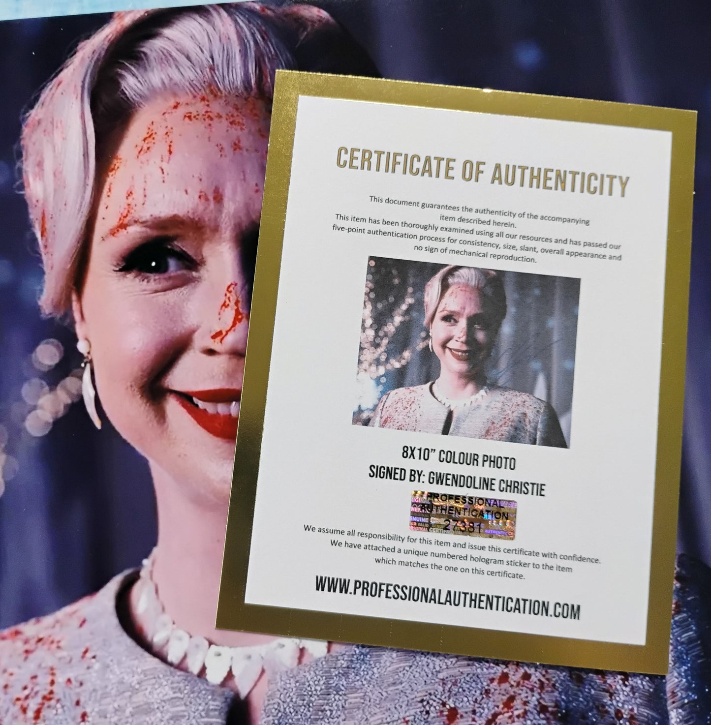 Gwendoline Christie Hand Signed Autograph 8x10 Photo COA Wednesday