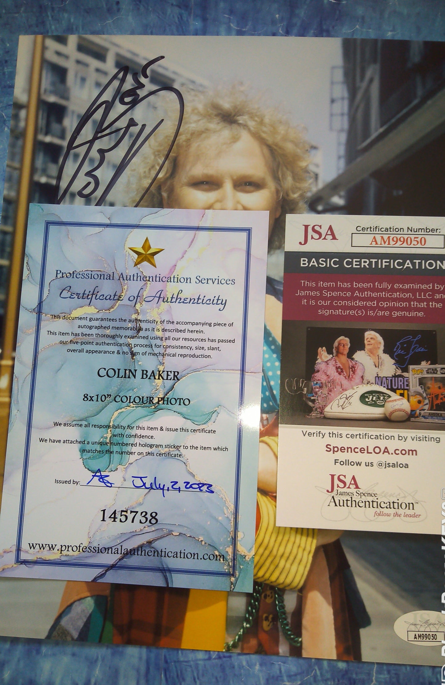 Colin Baker Hand Signed Autograph 8x10 Photo COA + JSA Doctor Who