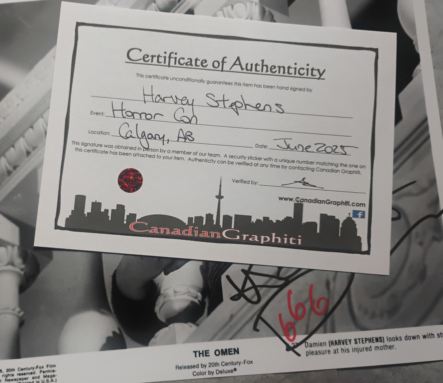 Harvey Stephens Hand Signed Autograph 8x10 Photo COA The Omen