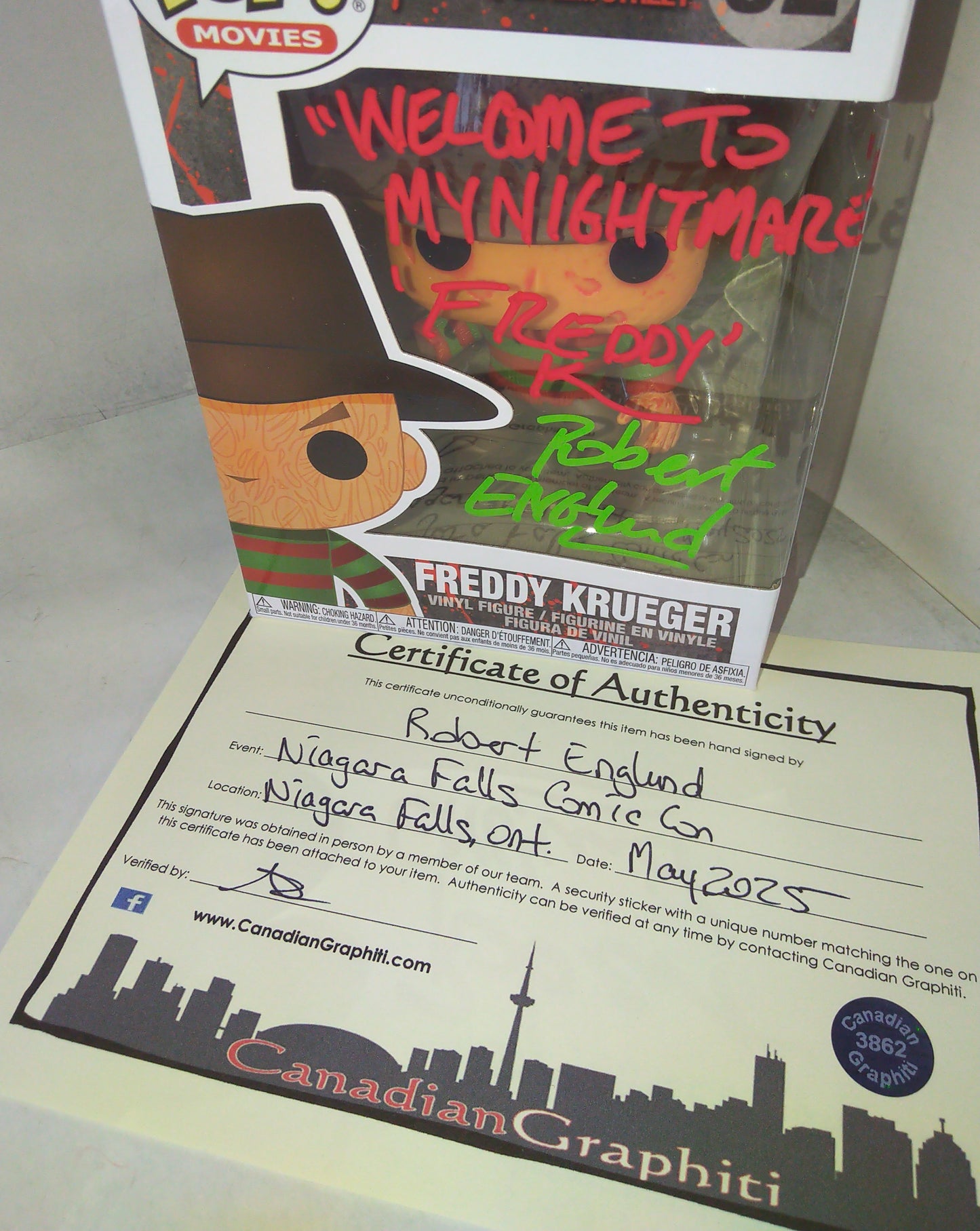 Robert Englund Hand Signed Autograph Freddy Krueger Funko Pop COA