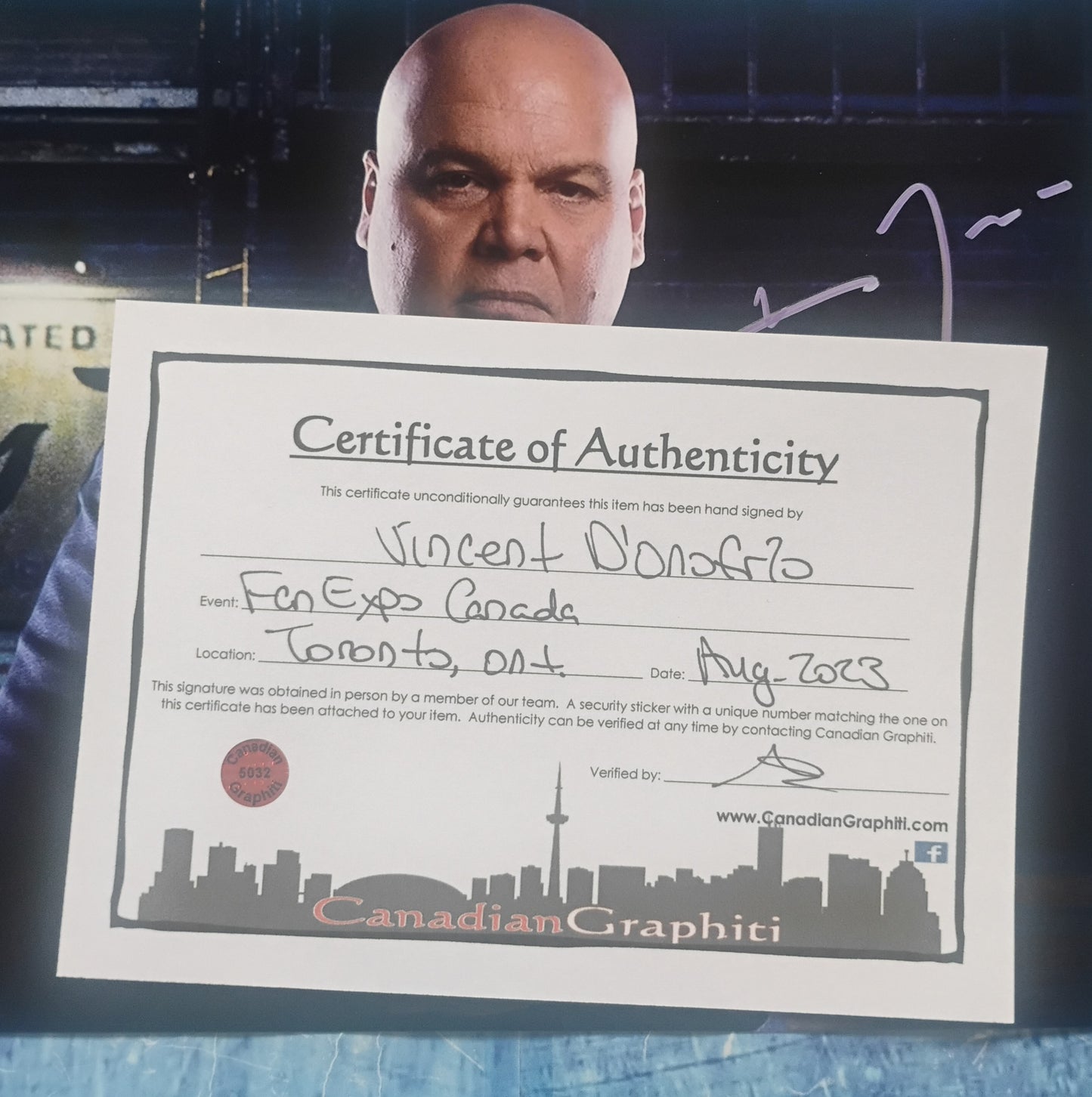 Vincent D'Onofrio Hand Signed Autograph 8x10 Photo COA Daredevil
