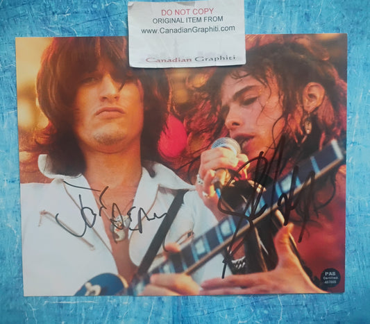Joe Perry & Steven Tyler Hand Signed Autograph 8x10 Photo COA Aerosmith