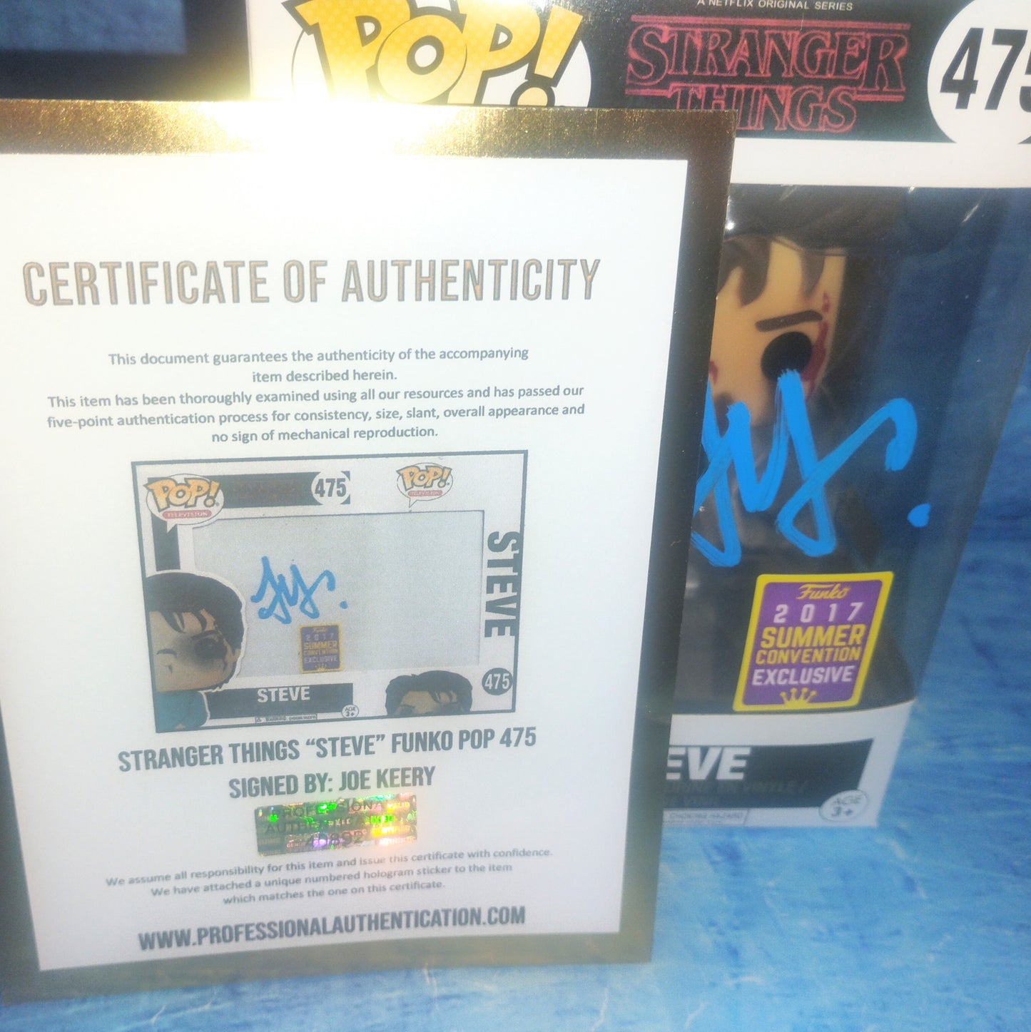 Joe Keery Hand Signed Autograph Stranger Things Funko Pop COA