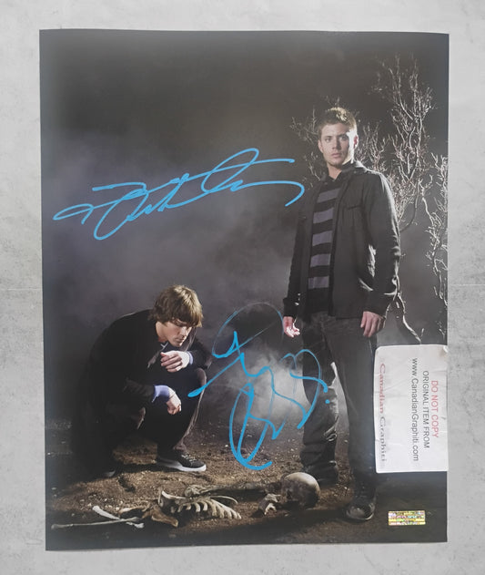 Jensen Ackles & Jared Padalecki Hand Signed Autograph 11x14 Photo COA Supernatural