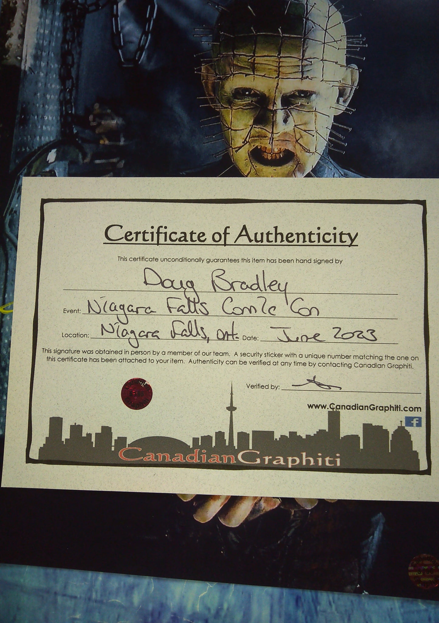 Doug Bradley Hand Signed Autograph 8x10 Photo COA Hellraiser