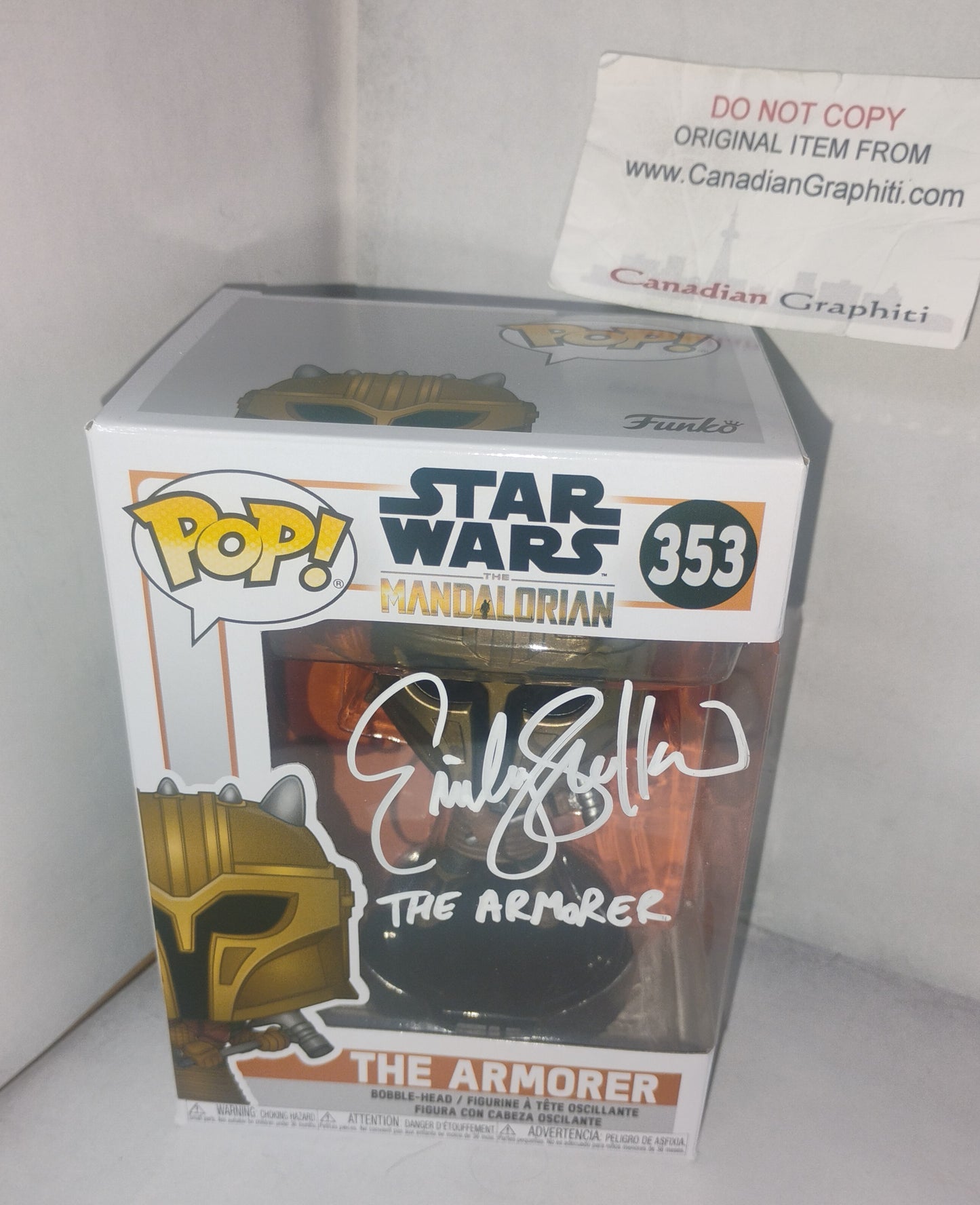 Emily Swallow Hand Signed Autograph Funko Pop JSA COA Star Wars The Armorer