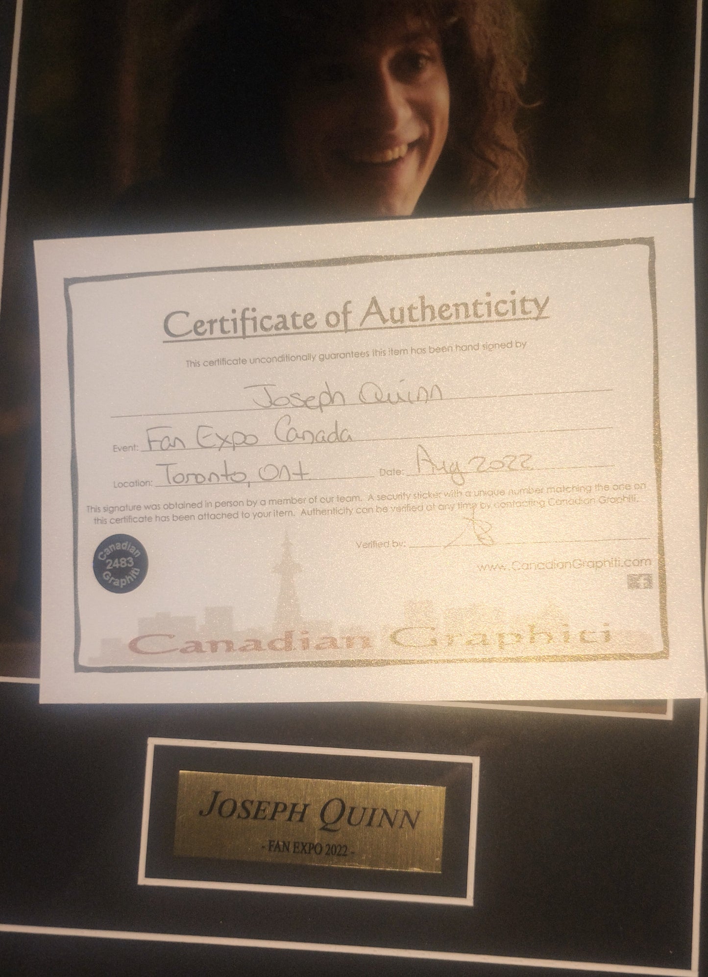 Joseph Quinn Hand Signed Autograph Photo Framed COA Stranger Things