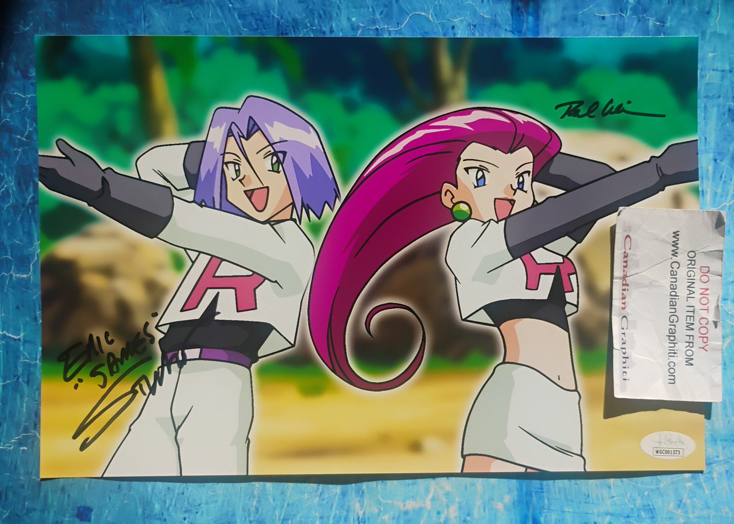 Rachael Lillis & Eric Stuart Hand Signed Autograph Photo JSA COA Pokemon