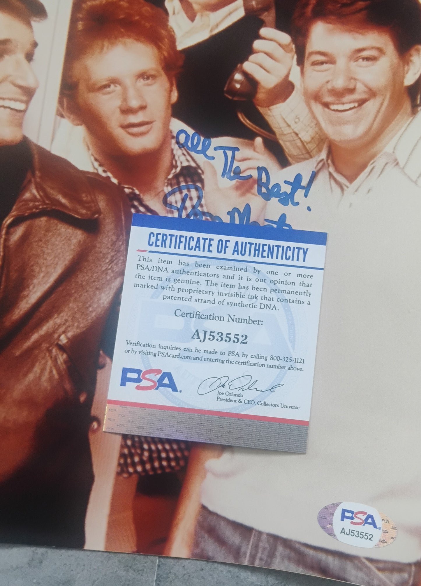 Henry Winkler & Donny Most Hand Signed Autograph 8x10 Photo PSA COA Happy Days