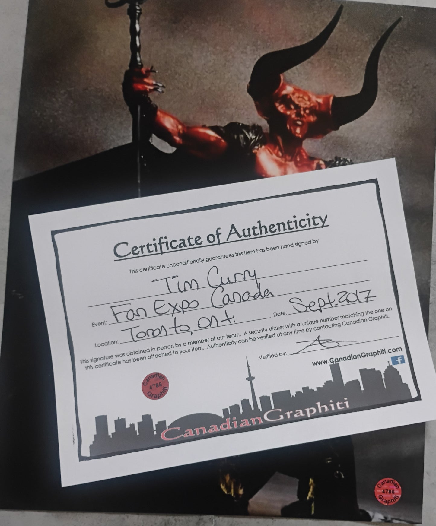 Tim Curry Hand Signed Autograph Photo COA Legend
