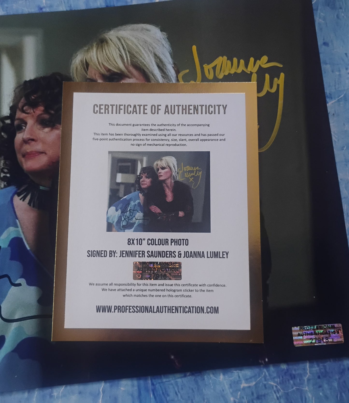 Jennifer Saunders & Joanna Lumley Hand Signed Autograph 8x10 Photo COA Absolutely Fabulous