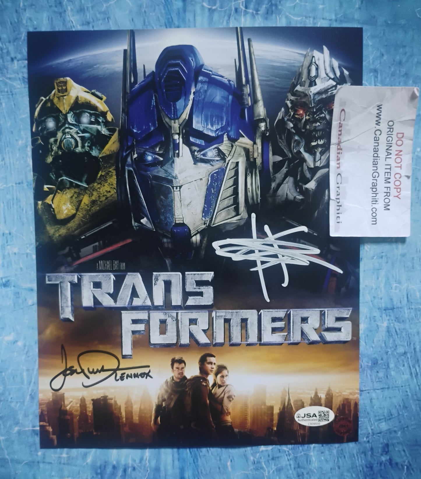 Shia LaBeouf & Josh Duhamel Hand Signed Autograph 8x10 Photo COA Transformers