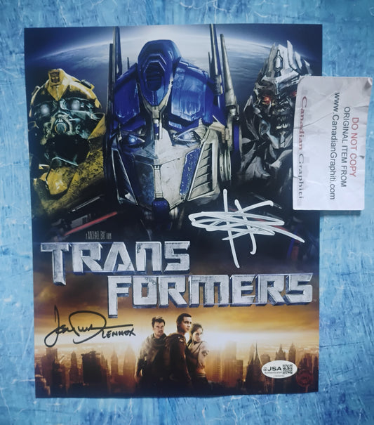 Shia LaBeouf & Josh Duhamel Hand Signed Autograph 8x10 Photo COA Transformers