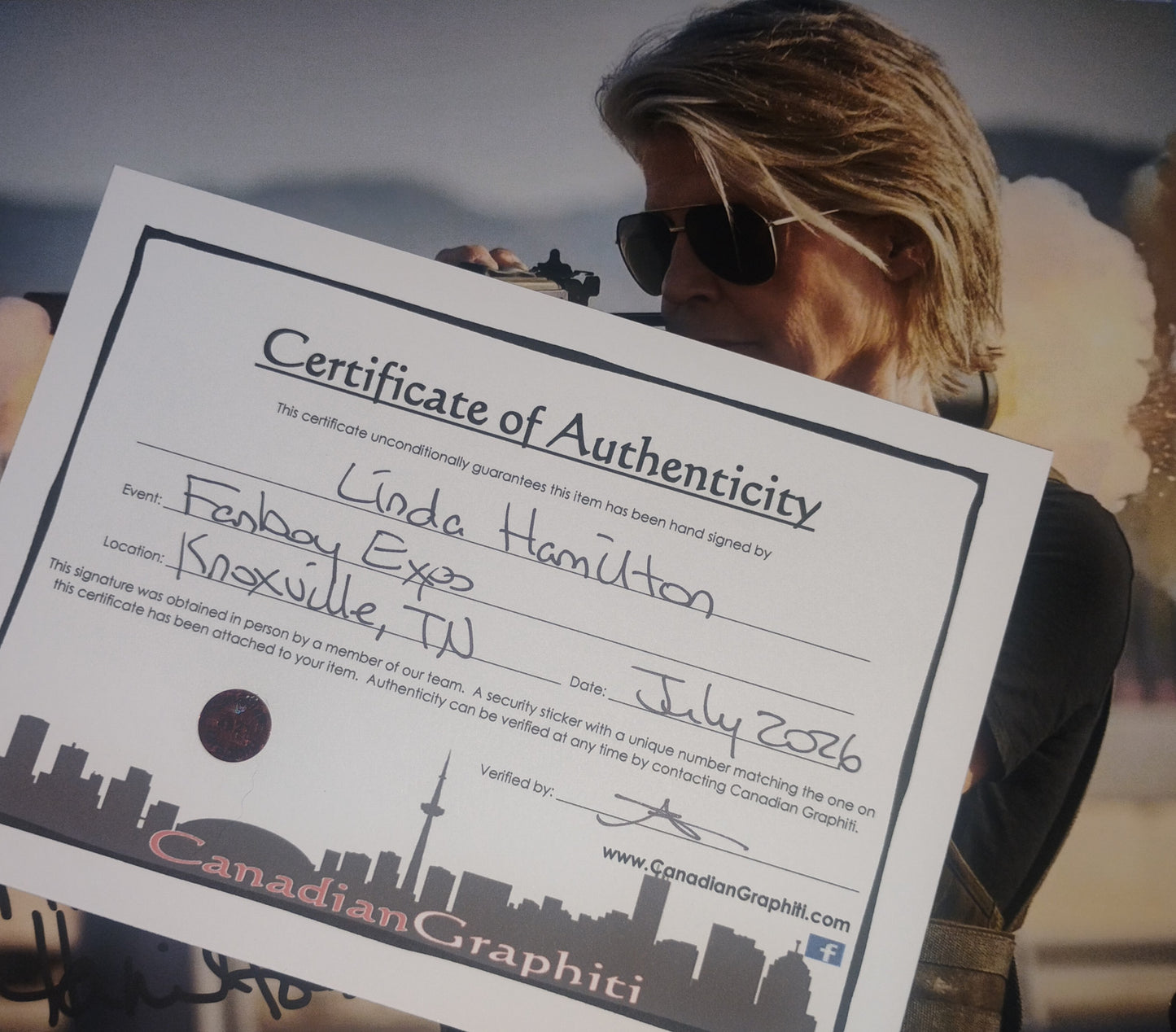 Linda Hamilton Hand Signed Autograph 8x10 Photo COA The Terminator
