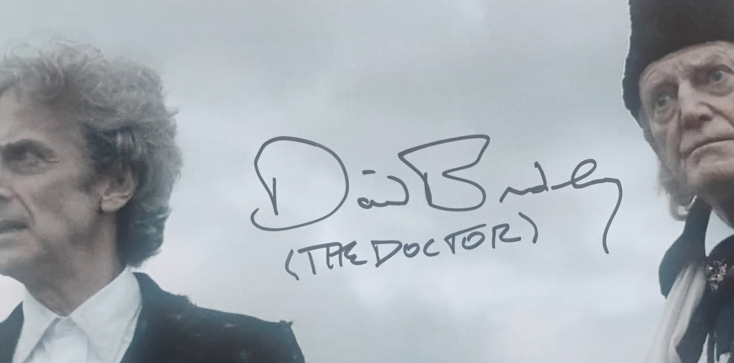 Peter Capaldi & David Bradley Hand Signed Autograph 8x10 Photo COA Doctor Who