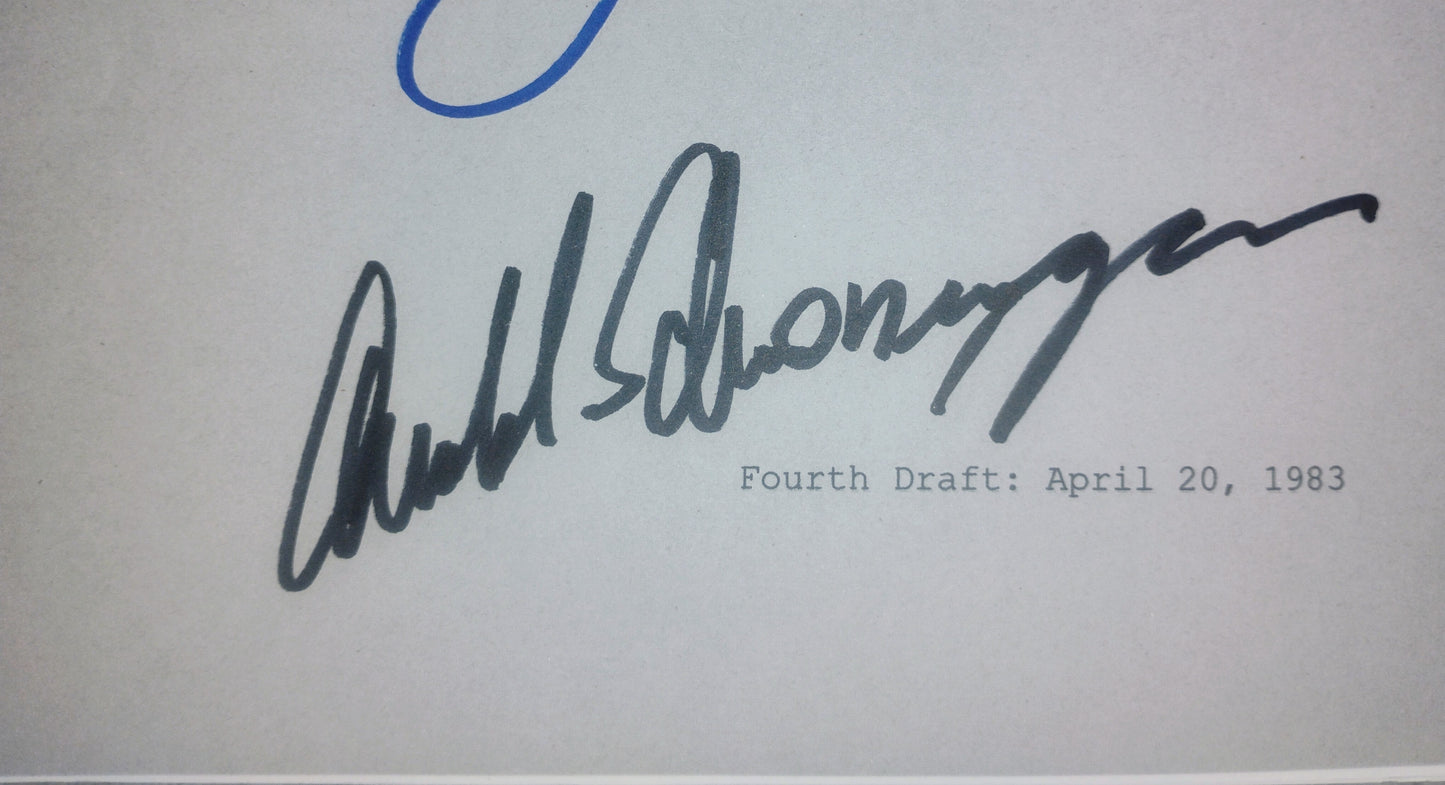 The Terminator 5x Cast Hand Signed Autograph Script COA Arnold Schwarzenegger, Linda Hamilton