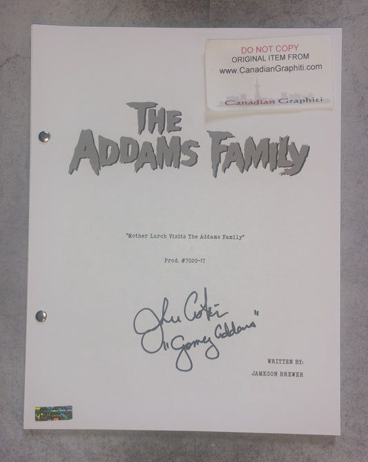 John Astin Hand Signed Autograph The Addams Family Script COA
