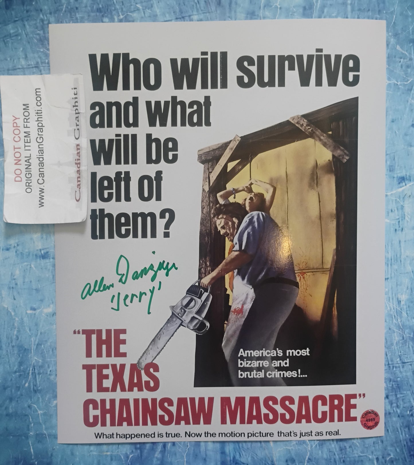 Allen Danziger Hand Signed Autograph 8x10 Photo COA Texas Chainsaw Massacre